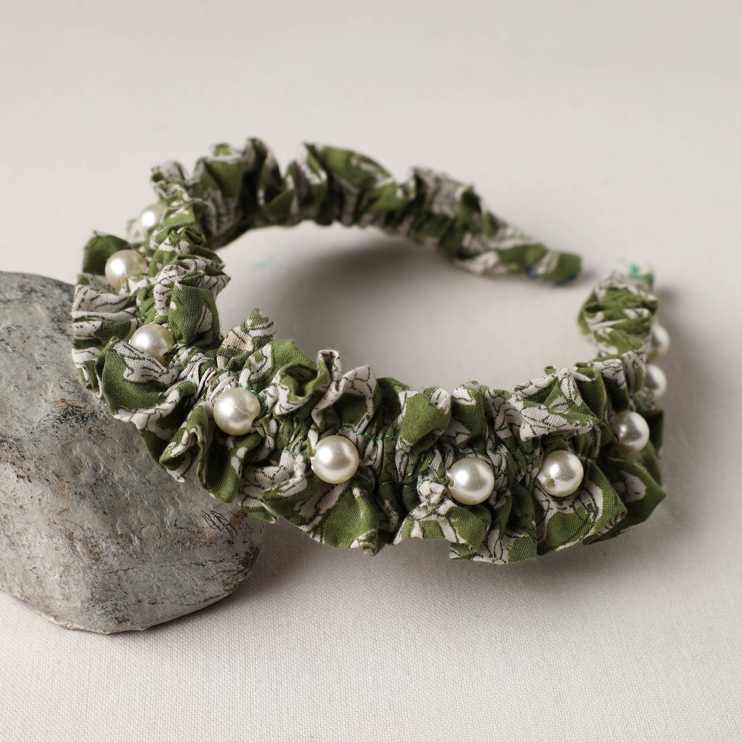  Handmade Fabart & Beadwork Hair Band