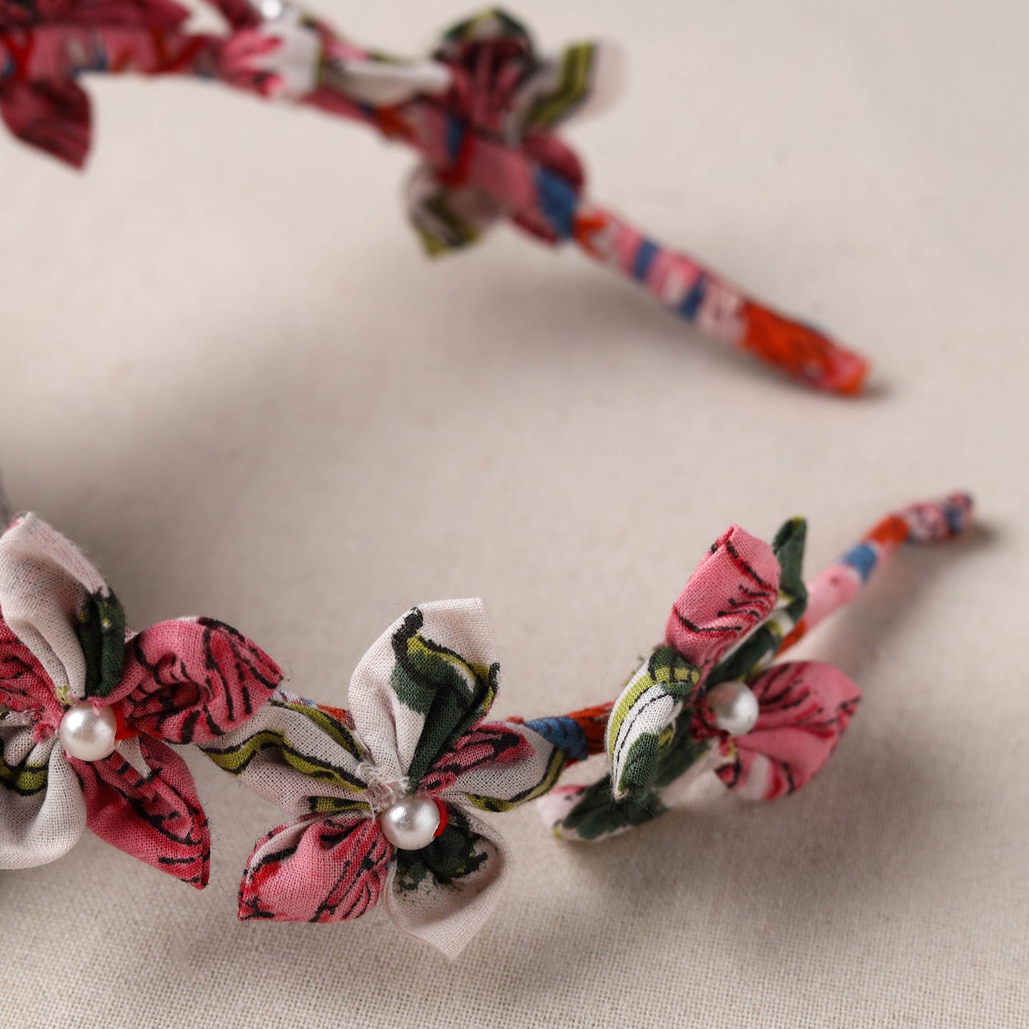  Handmade Fabart & Beadwork Hair Band 