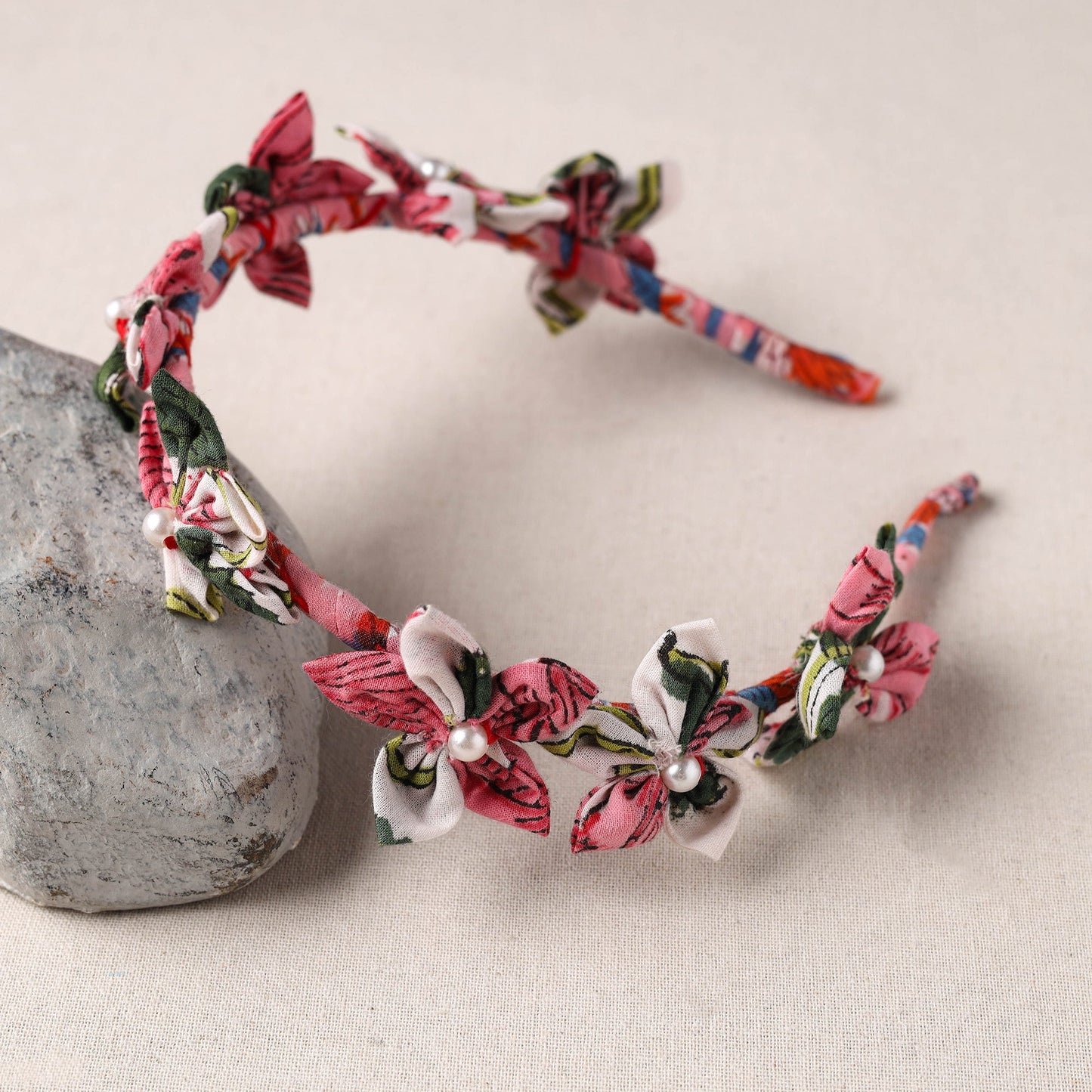  Handmade Fabart & Beadwork Hair Band 