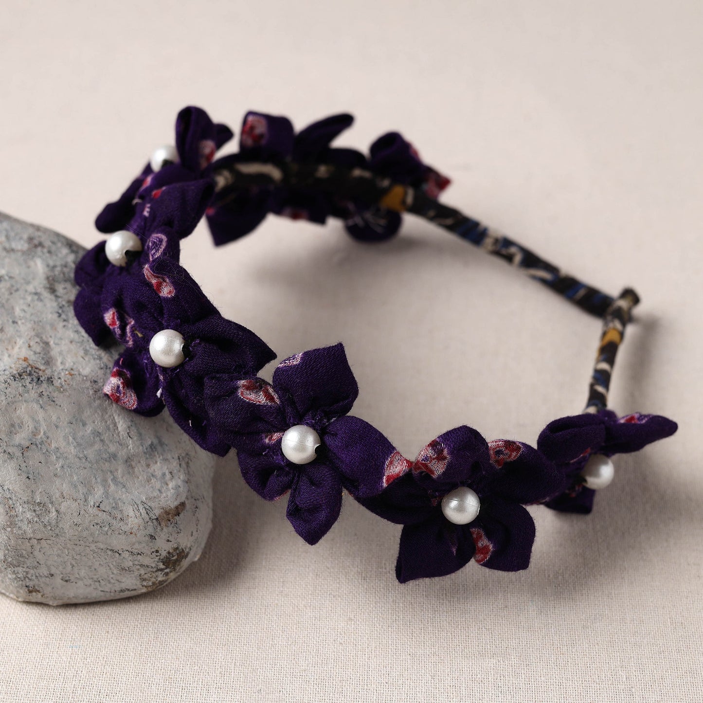  Handmade Fabart & Beadwork Hair Band 