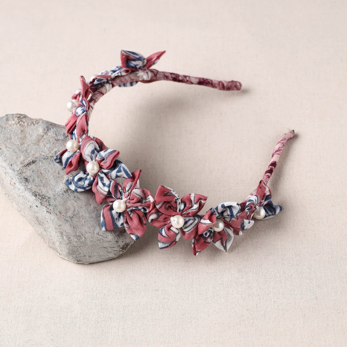  Handmade Fabart & Beadwork Hair Band 