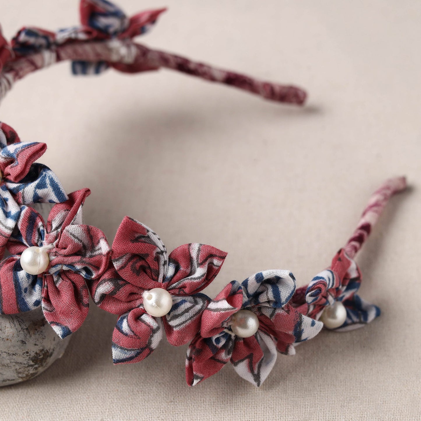  Handmade Fabart & Beadwork Hair Band 