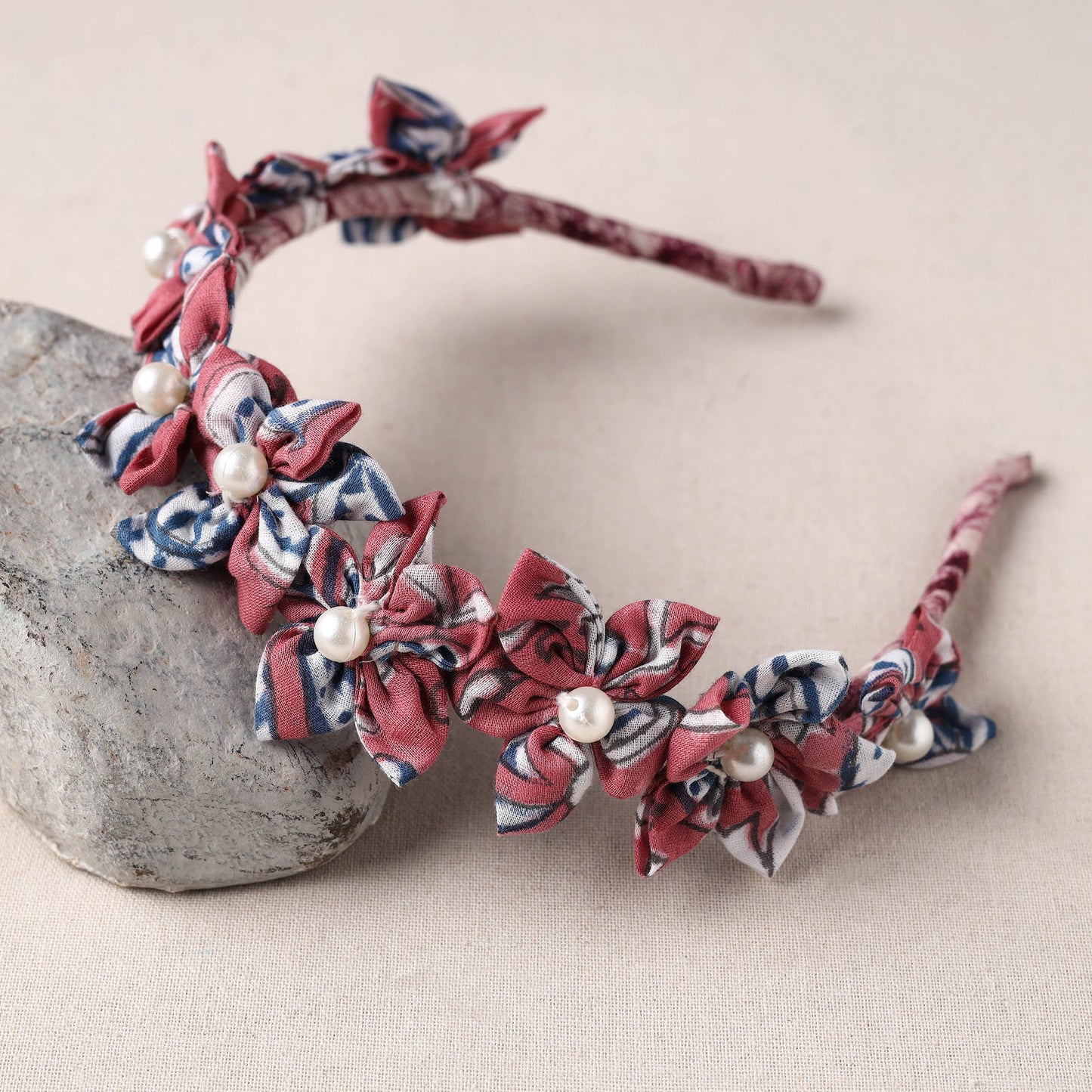  Handmade Fabart & Beadwork Hair Band 