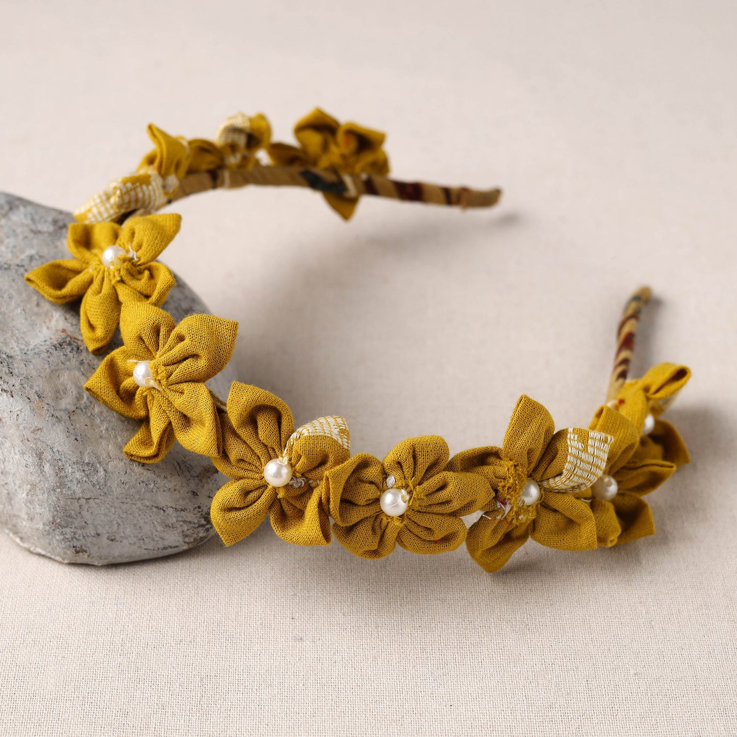  Handmade Fabart & Beadwork Hair Band 