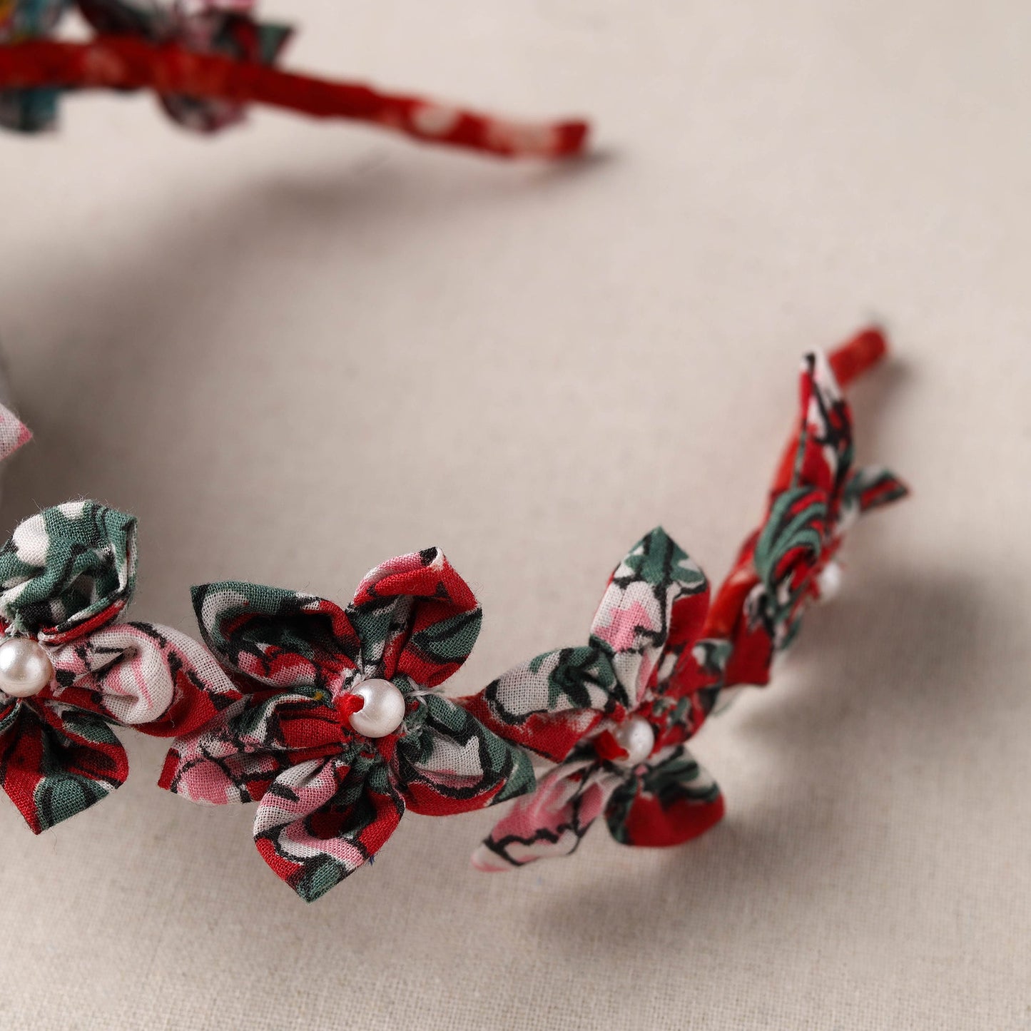  Handmade Fabart & Beadwork Hair Band 