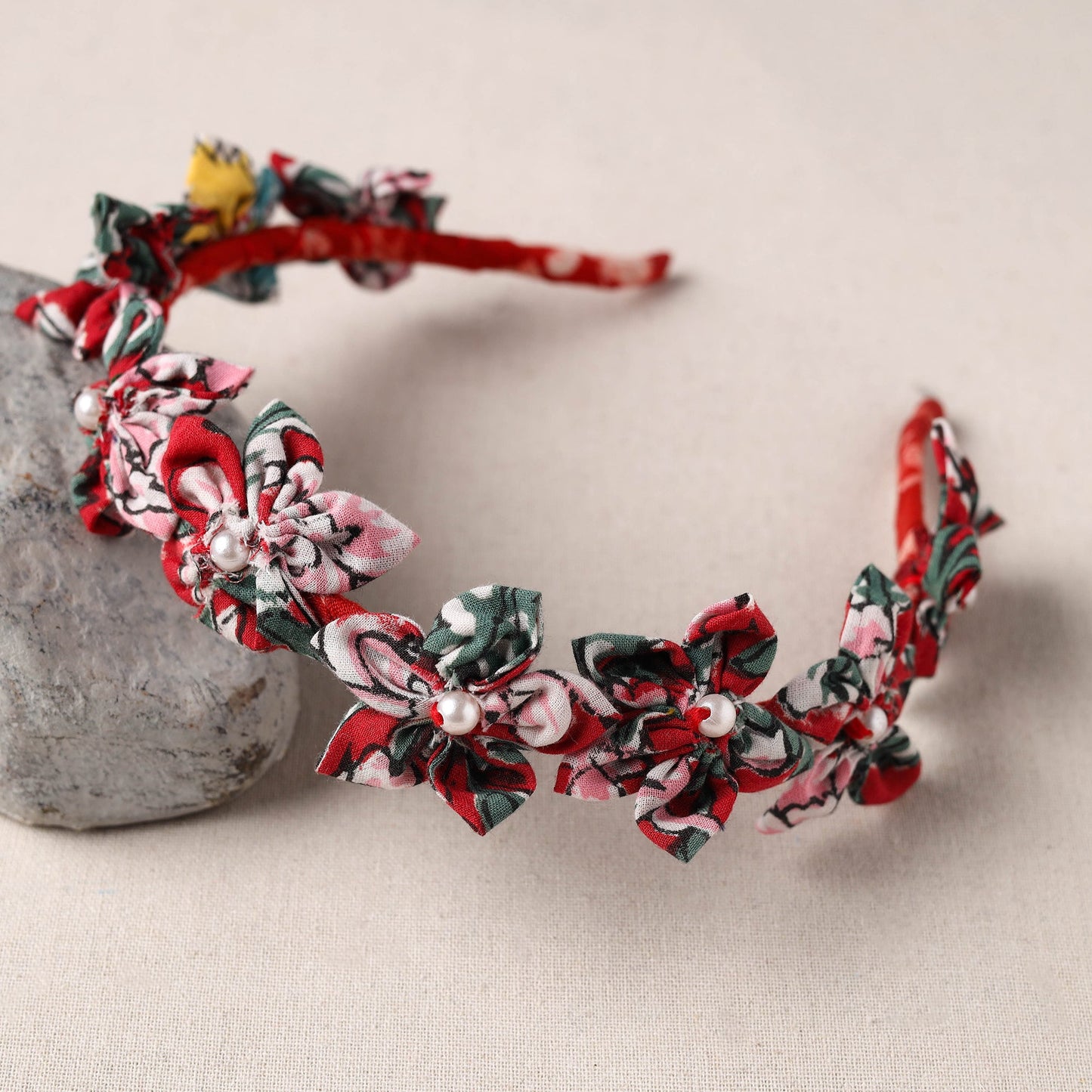  Handmade Fabart & Beadwork Hair Band 