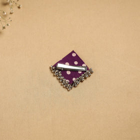 Handmade fabart ghungroo work hair clip 02 - handcrafted