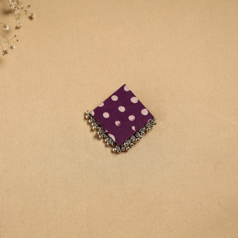 Handmade fabart ghungroo work hair clip 02 - handcrafted