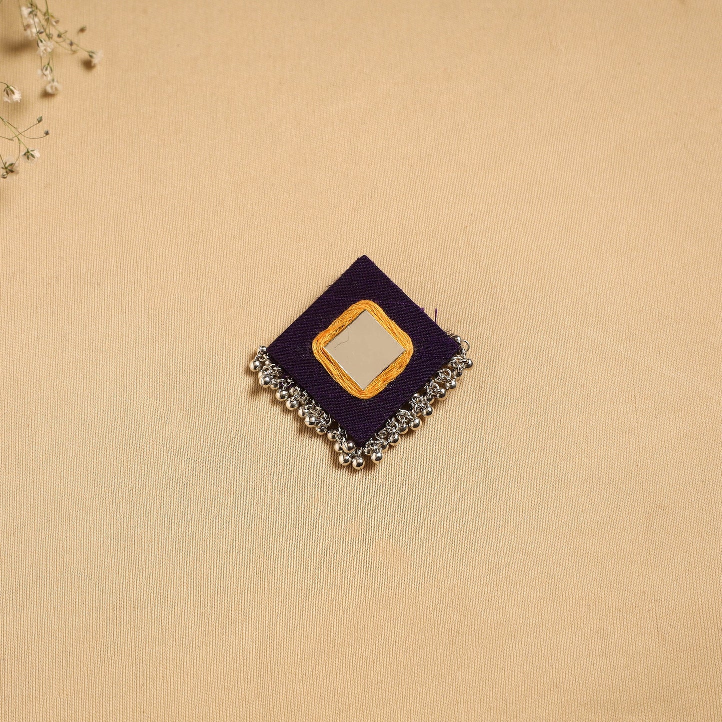 Handmade fabart ghungroo work hair clip 03 - handcrafted