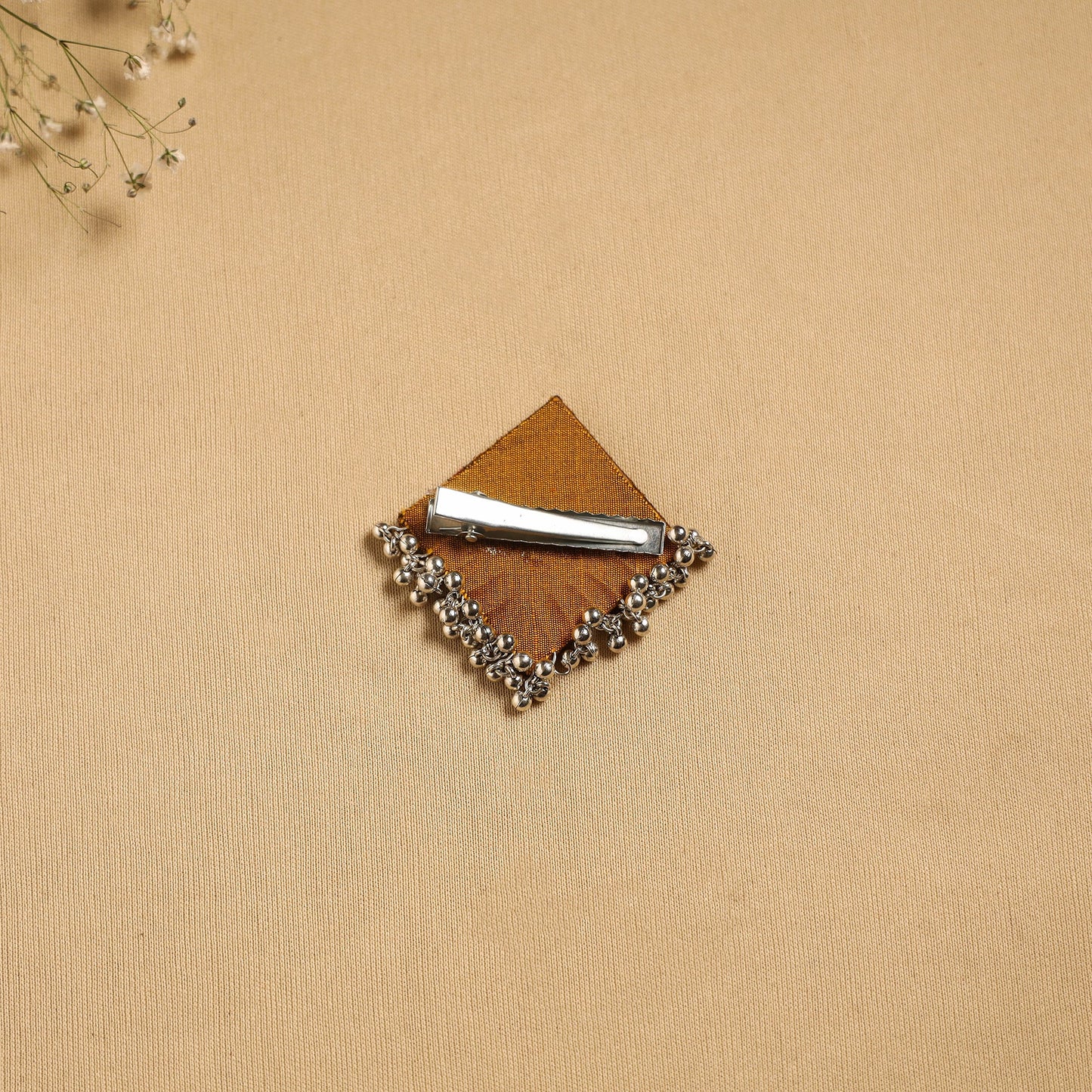 Handmade fabart ghungroo work hair clip 07 - handcrafted