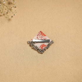 Handmade fabart ghungroo work hair clip 09 - handcrafted