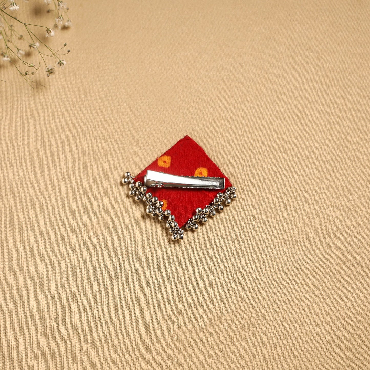 Handmade fabart ghungroo work hair clip 10 - handcrafted