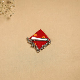 Handmade fabart ghungroo work hair clip 10 - handcrafted