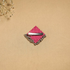 Handmade fabart ghungroo work hair clip 11 - handcrafted