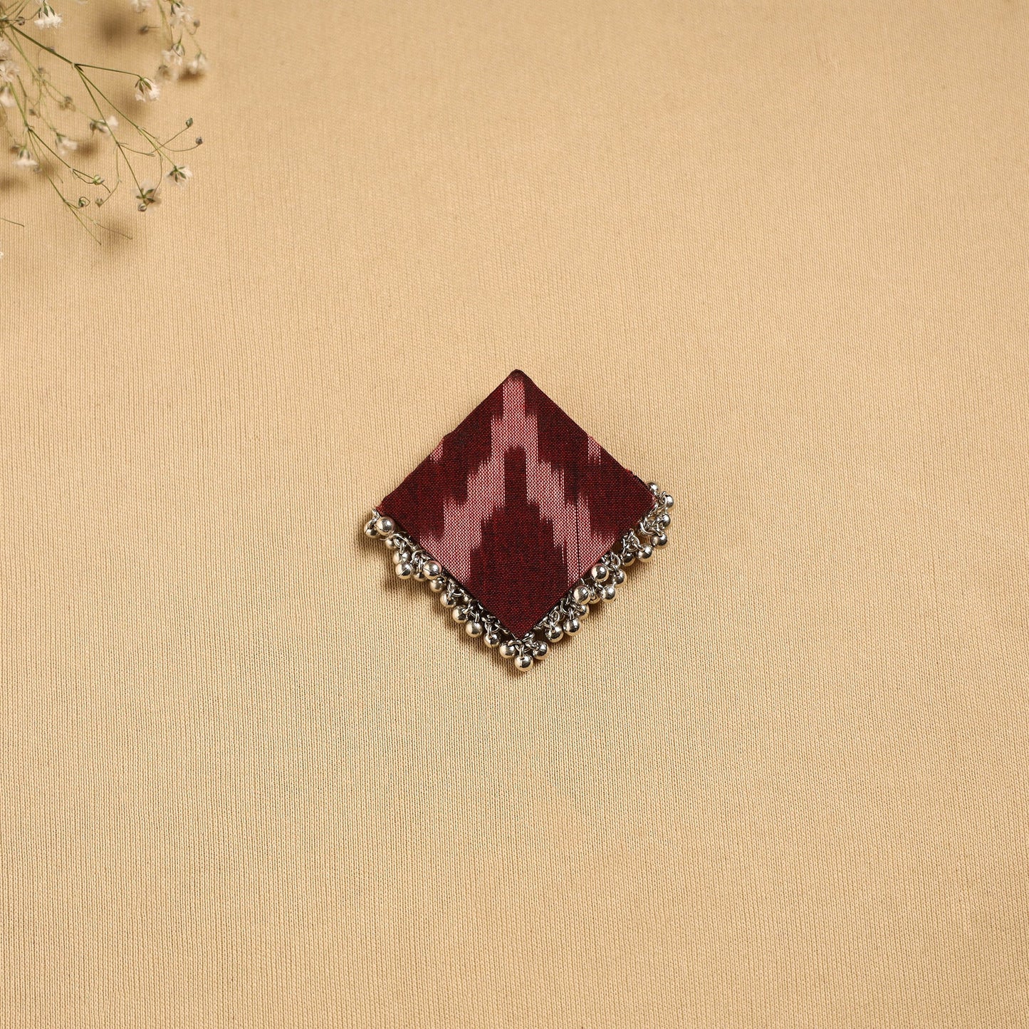 Handmade fabart ghungroo work hair clip 12 - handcrafted