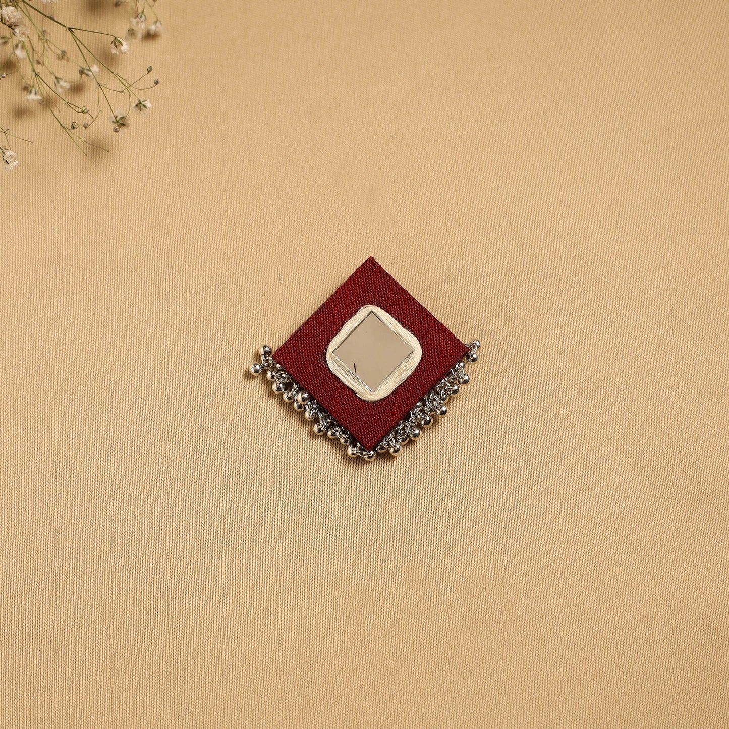 Handmade fabart ghungroo work hair clip 13 - handcrafted