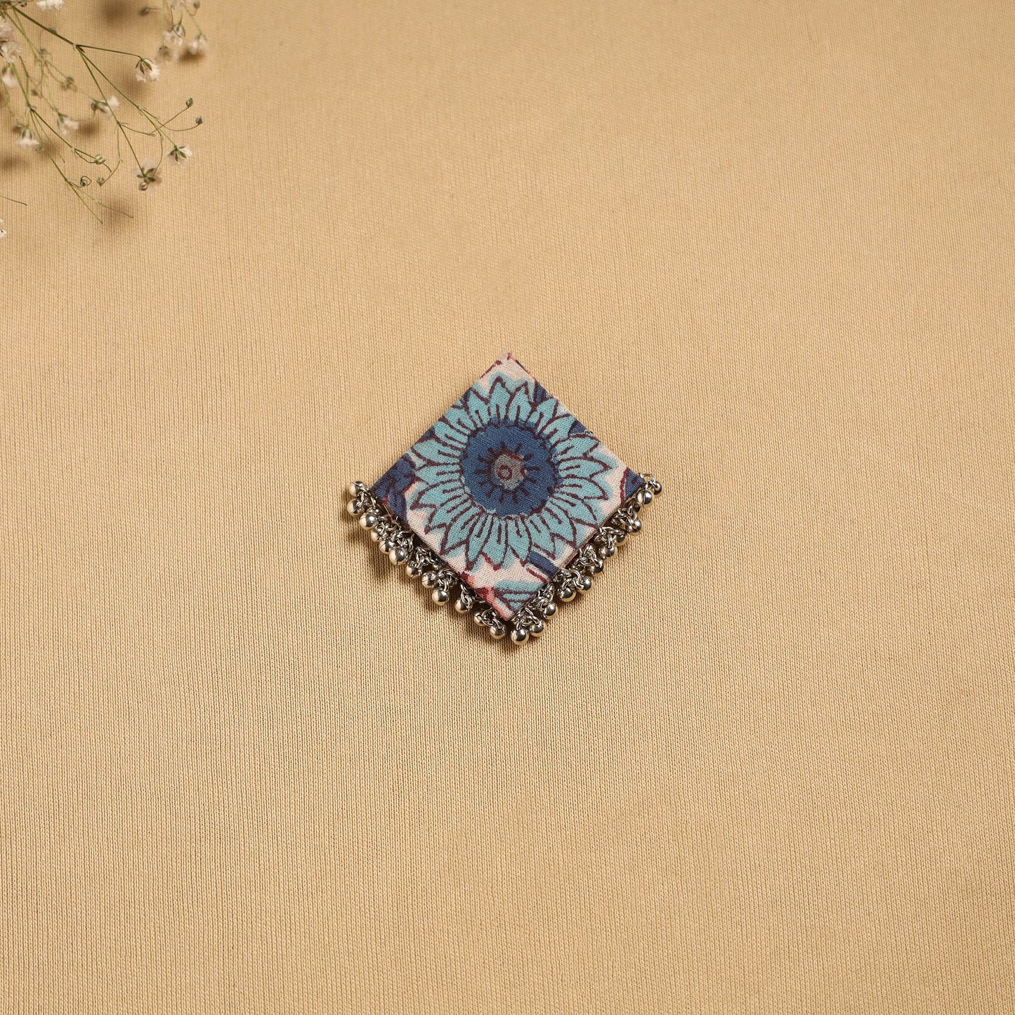 Handmade fabart ghungroo work hair clip 14 - handcrafted