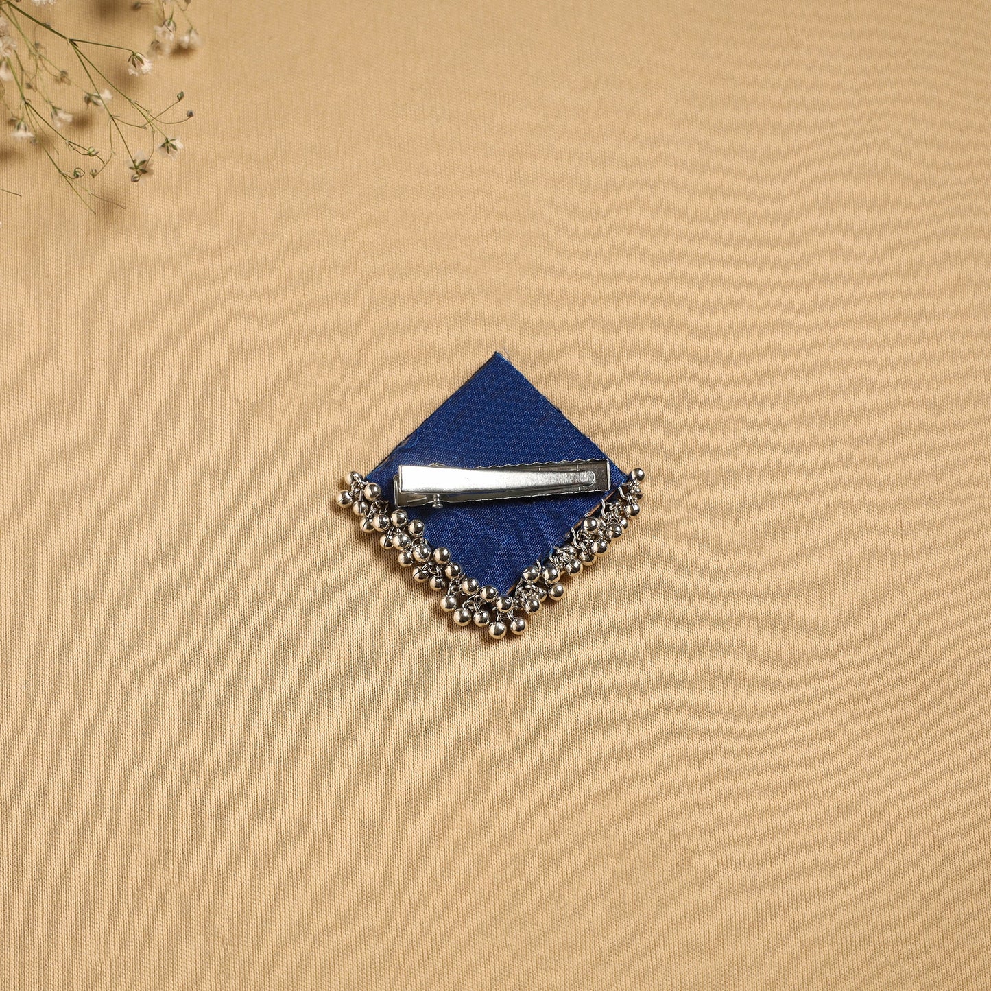 Handmade fabart ghungroo work hair clip 16 - handcrafted