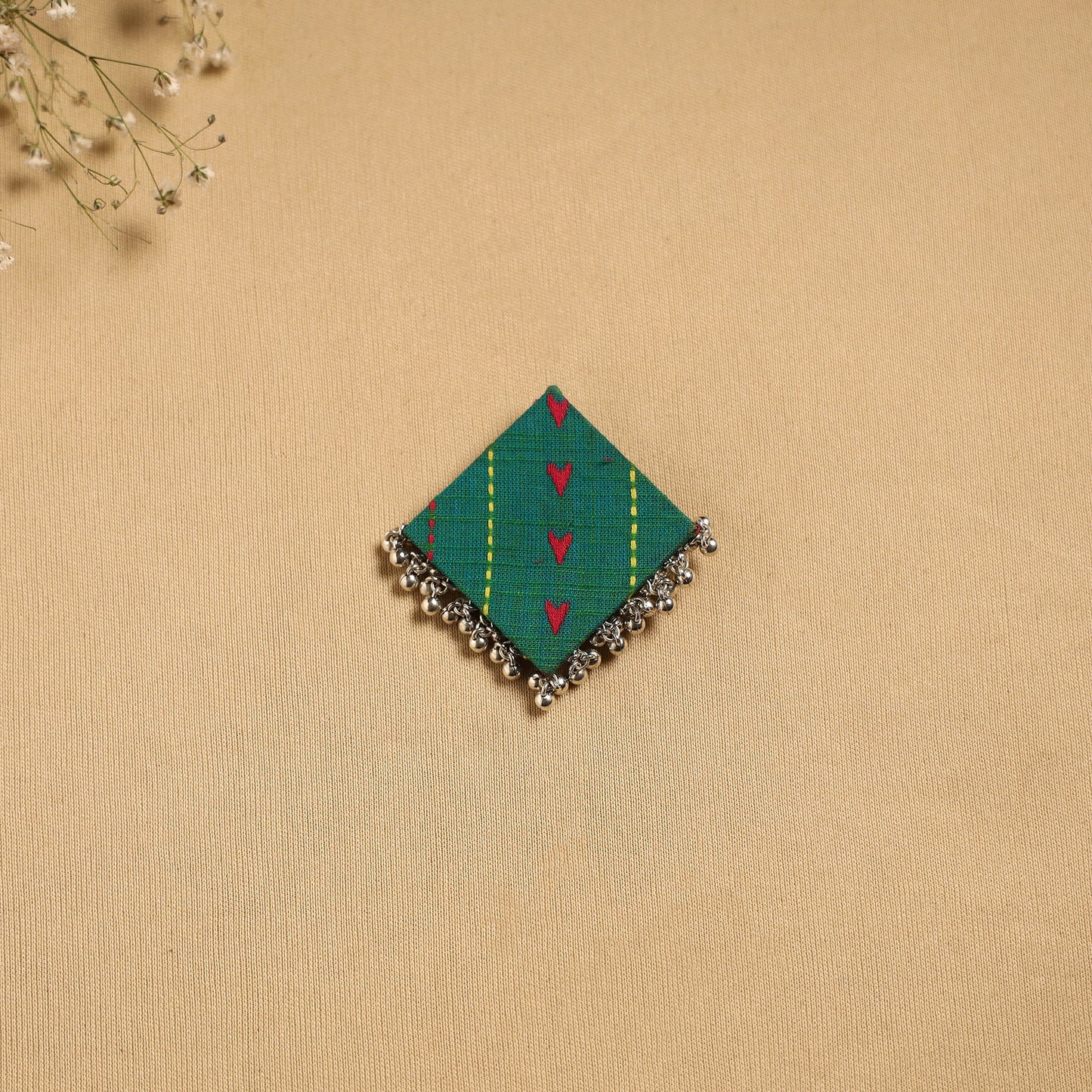 Handmade fabart ghungroo work hair clip 17 - handcrafted