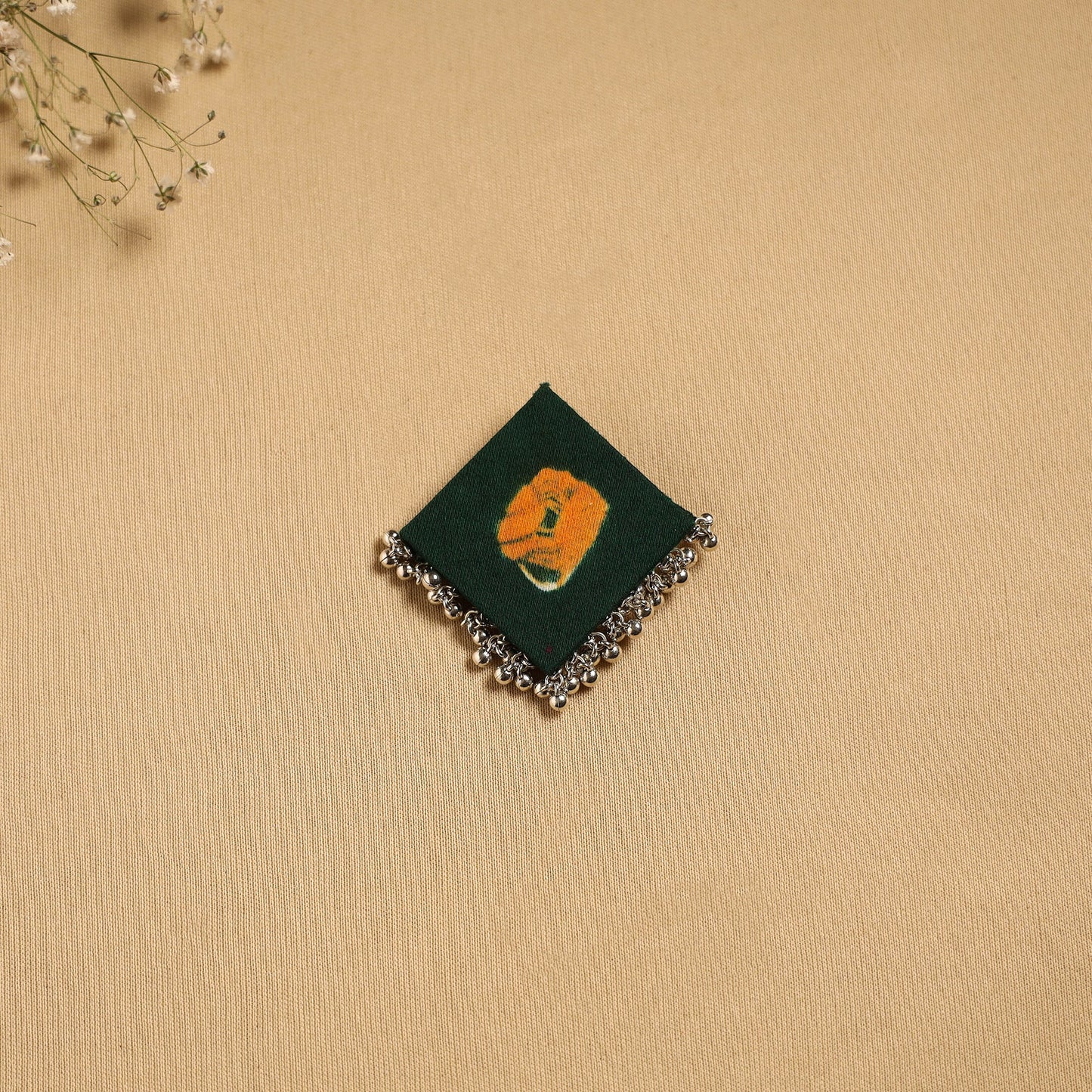 Handmade fabart ghungroo work hair clip 18 - handcrafted