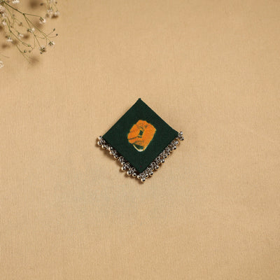 Handmade fabart ghungroo work hair clip 18 - handcrafted