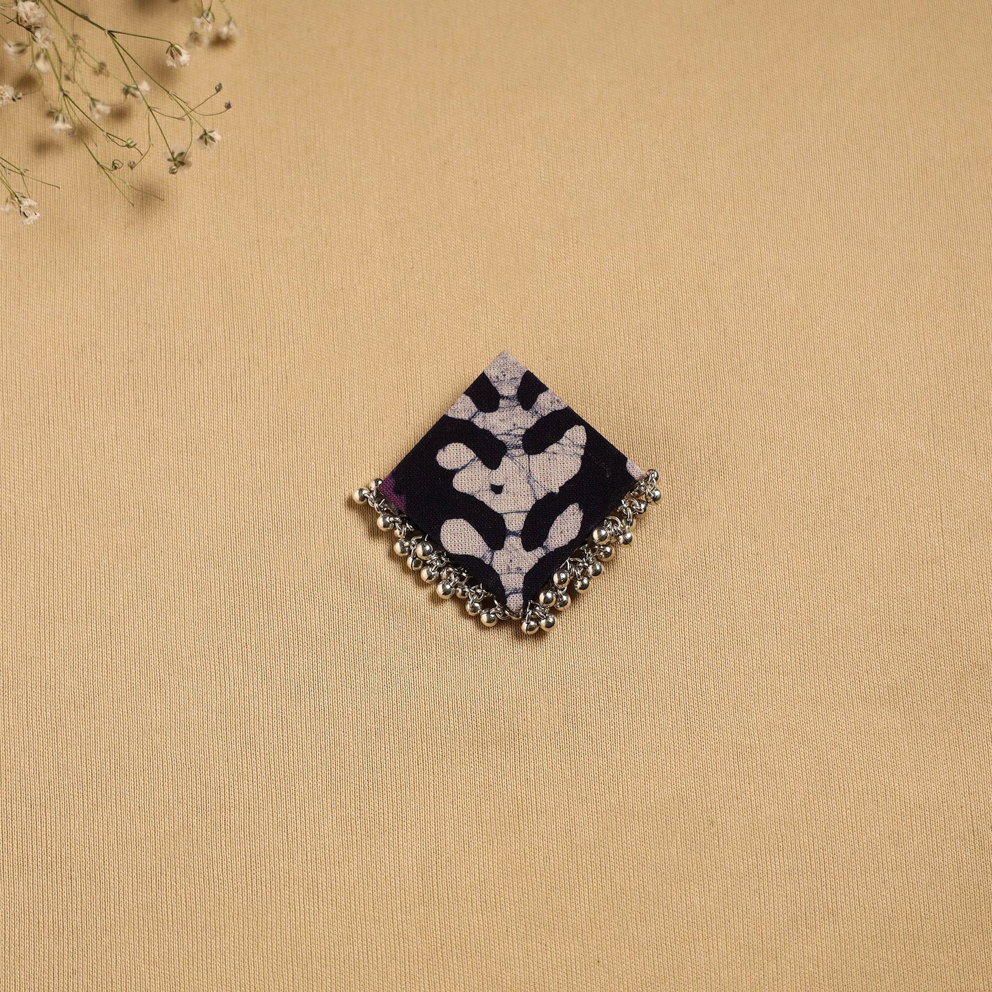 Handmade fabart ghungroo work hair clip 19 - handcrafted