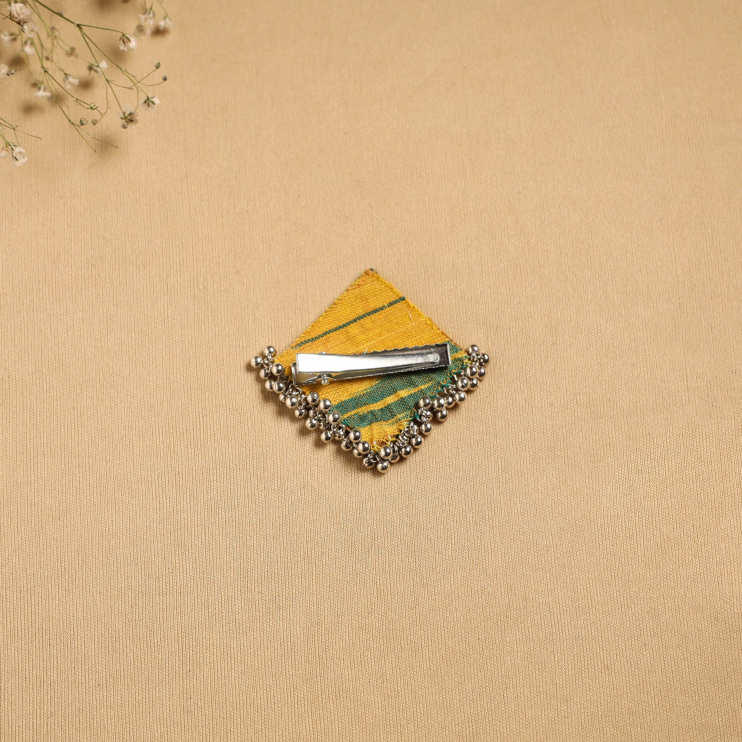 Handmade fabart ghungroo work hair clip 20 - handcrafted