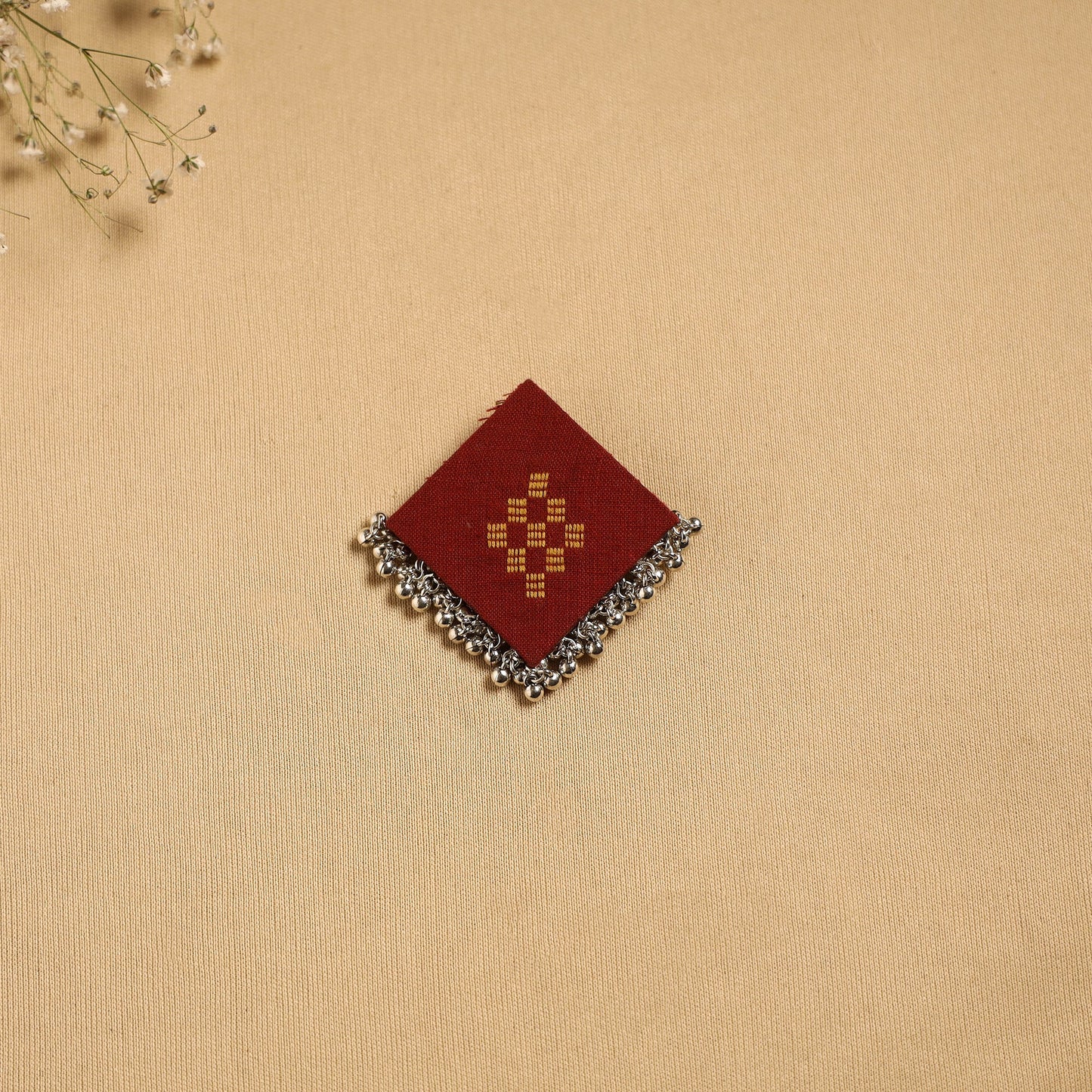 Handmade fabart ghungroo work hair clip 21 - handcrafted