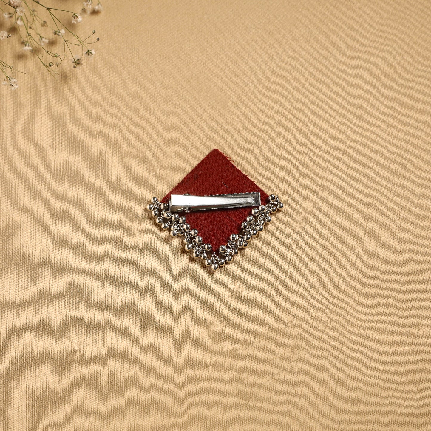 Handmade fabart ghungroo work hair clip 21 - handcrafted