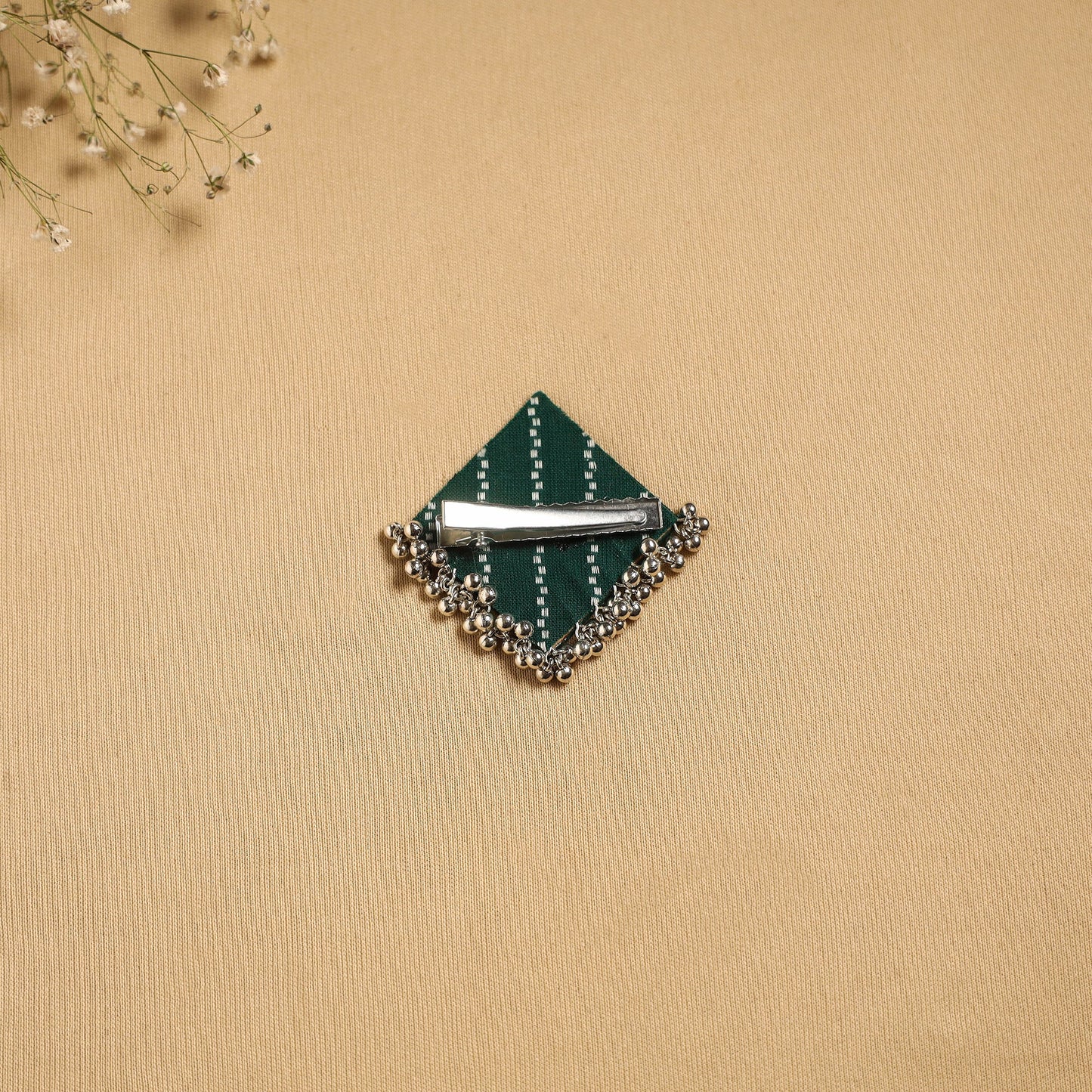 Handmade fabart ghungroo work hair clip 22 - handcrafted