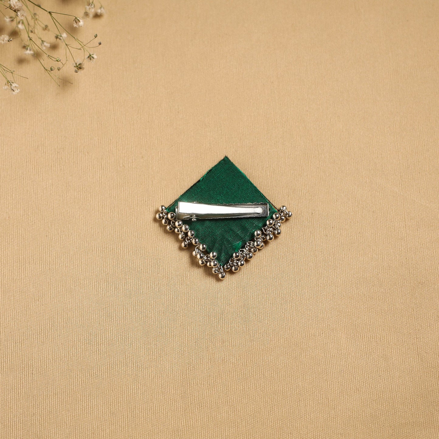 Handmade fabart ghungroo work hair clip 23 - handcrafted