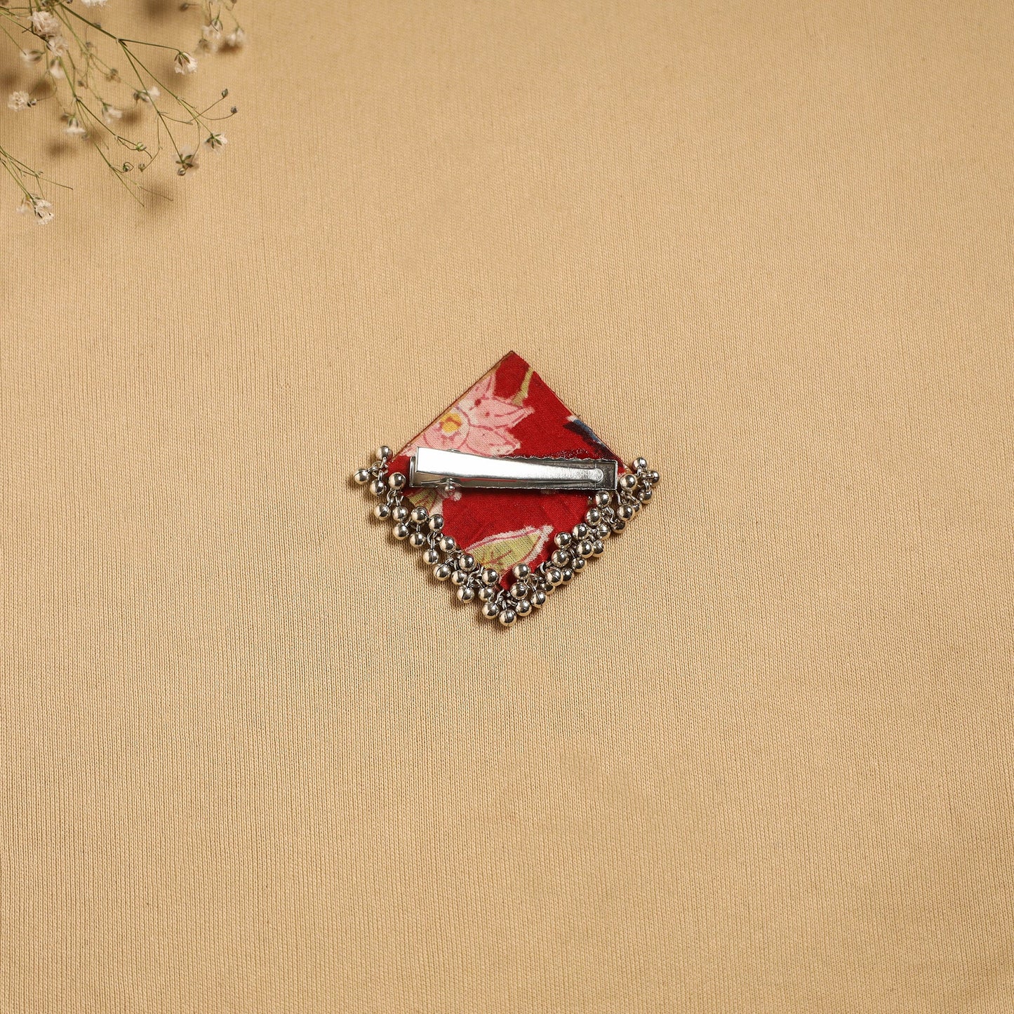 Handmade fabart ghungroo work hair clip 26 - handcrafted