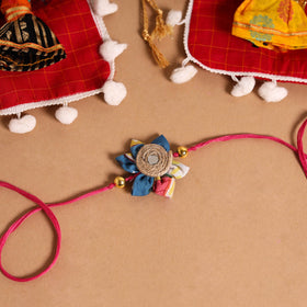  Handmade Fabric Flower Jute Rakhi & Lumba Set 