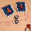 Buy Handmade Fabric Flower Jute Rakhi & Lumba Set 