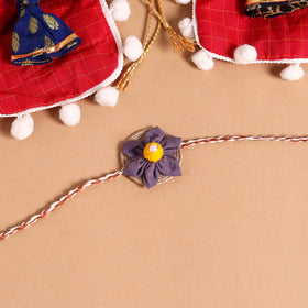 Handmade Fabric Flower Jute Rakhi (Set of 2)