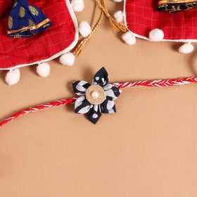  Handmade Fabric Flower Jute Rakhi (Set of 2)