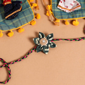  Handmade Fabric Flower Jute Rakhi (Set of 2)