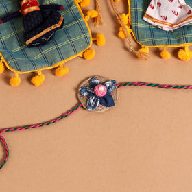  Handmade Fabric Flower Jute Rakhi (Set of 2)
