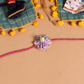  Handmade Fabric Flower Jute Rakhi (Set of 2)