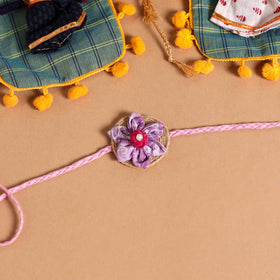  Handmade Fabric Flower Jute Rakhi (Set of 2)