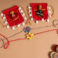  Handmade Fabric Flower Jute Rakhi (Set of 2)