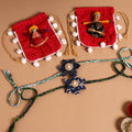  Handmade Fabric Flower Jute Rakhi (Set of 2)