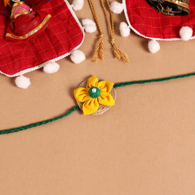  Handmade Fabric Flower Jute Rakhi (Set of 2)