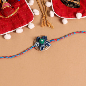  Handmade Fabric Flower Jute Rakhi (Set of 2)