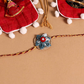  Handmade Fabric Flower Jute Rakhi (Set of 2)