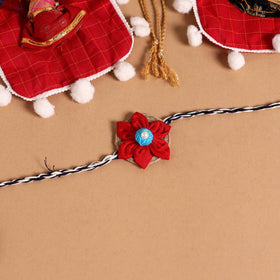  Handmade Fabric Flower Jute Rakhi (Set of 2)