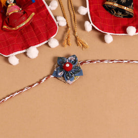  Handmade Fabric Flower Jute Rakhi (Set of 2)