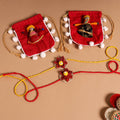  Handmade Fabric Flower Jute Rakhi (Set of 2)