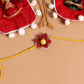  Handmade Fabric Flower Jute Rakhi (Set of 2)