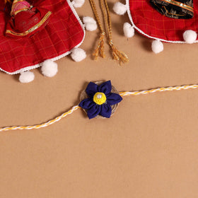  Handmade Fabric Flower Jute Rakhi (Set of 2)